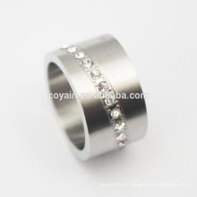 Fashion CZ Paved Stainless Steel Finger Ring Design